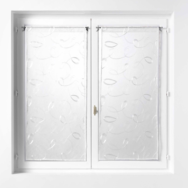 Σετ Κουρτίνες Παραθύρου (60x120) Με Τούνελ L-C Hoops Voilage Blanc 1626974