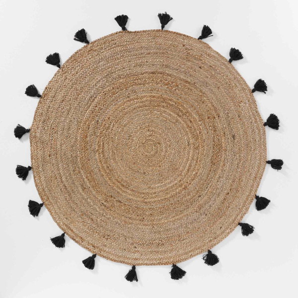 Στρογγυλό Χαλί Καλοκαιρινό (Φ120) L-C Shira Noir 1741017