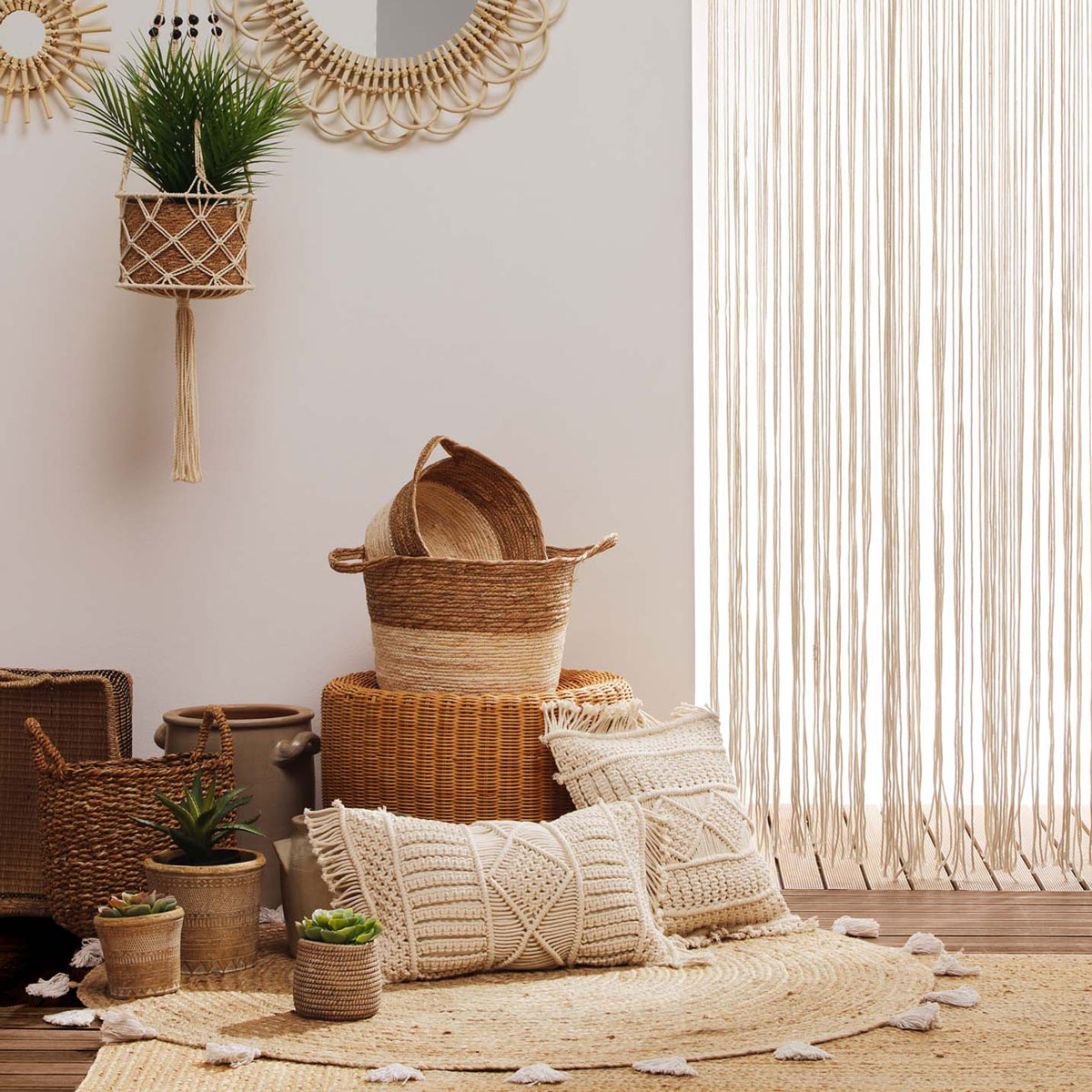 Διακοσμητικό Μαξιλάρι (40X40) L-C Macralina Macrame 1609955 Home Λευκά Είδη Σαλονιού Μαξιλάρια Διακοσμητικά Spitishop