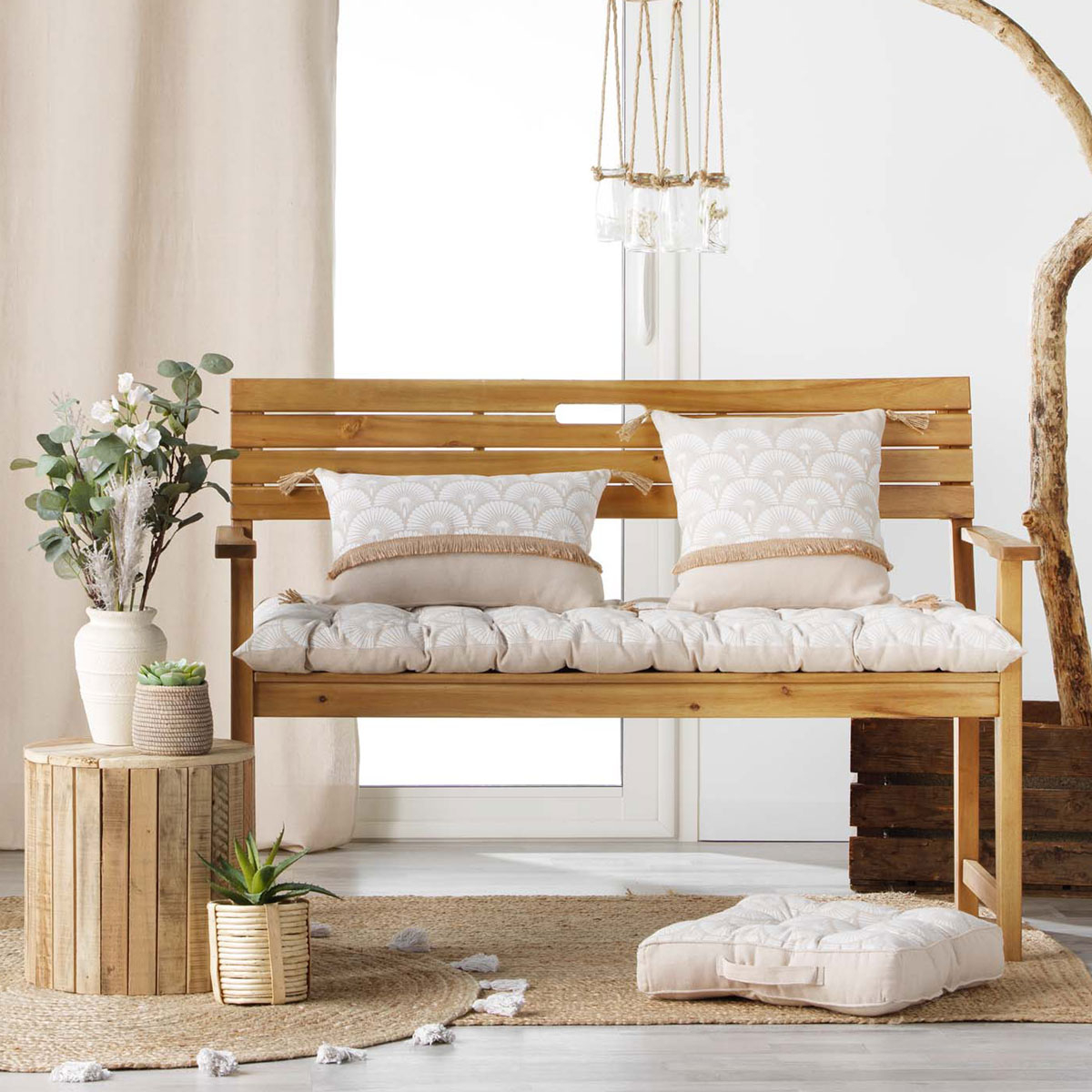 Διακοσμητικό Μαξιλάρι (40X40) L-C Bahina Blanc 1609920 Home Λευκά Είδη Σαλονιού Μαξιλάρια Διακοσμητικά Spitishop