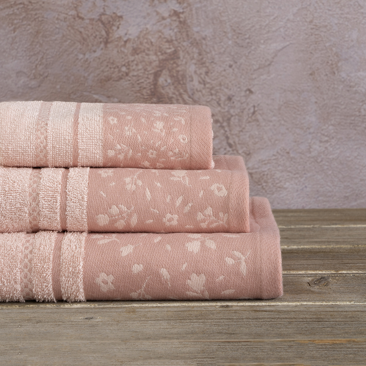 Πετσέτες Μπάνιου (Σετ 3τμχ) Kocoon Zinia Pink
