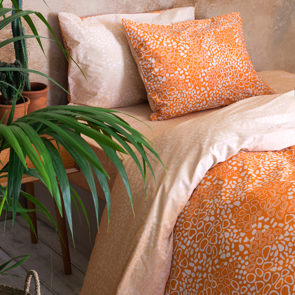 Σεντόνια Μονά (Σετ) Nima Bed Linen Mamba Deep Orange