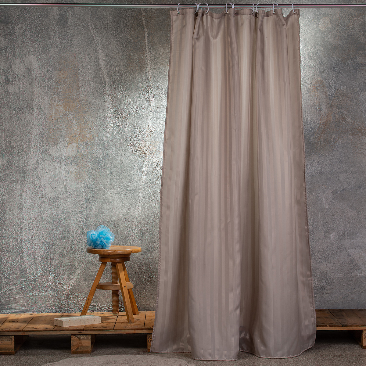 Κουρτίνα Μπάνιου (180×180) Melinen Jacquard Grey 202605