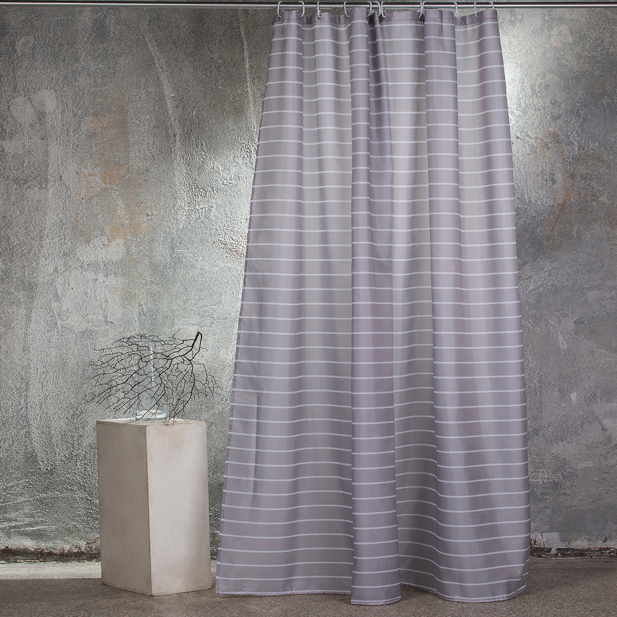 Κουρτίνα Μπάνιου (180×180) Melinen Stripes Grey 202613