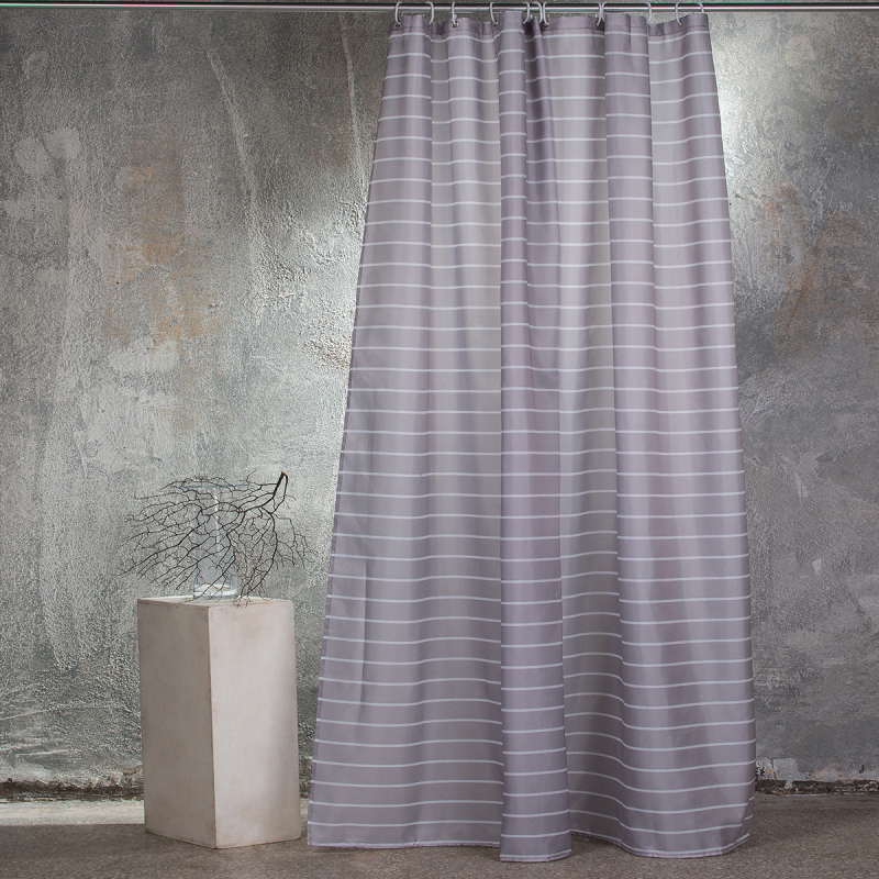 Κουρτίνα Μπάνιου (180x200) Με Κρίκους Melinen Stripe Grey