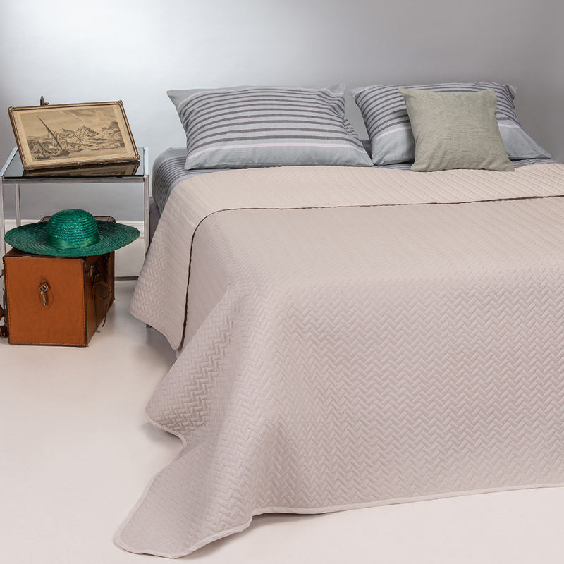 Κουβερλί Μονό (160x220) 2 Όψεων Melinen Luigi Sand/Ecru