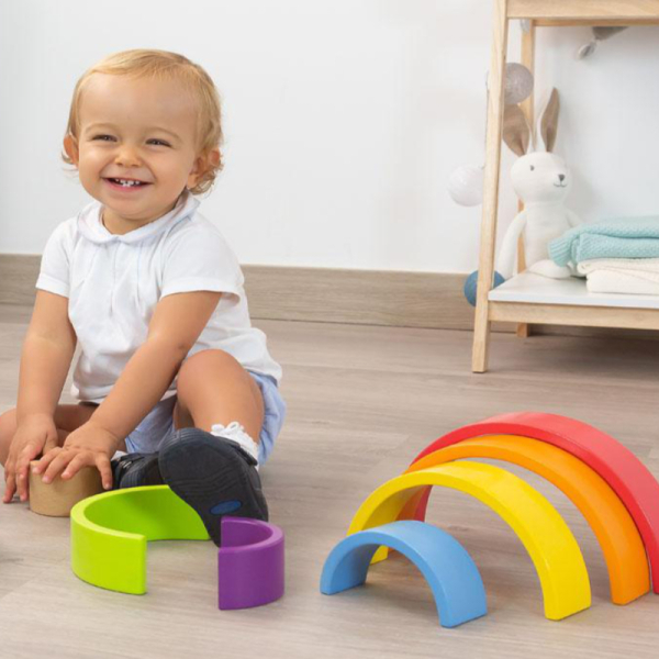 Ξύλινη Πυραμίδα Στοίβαξης Kiokids Ουράνιο Τόξο 3112