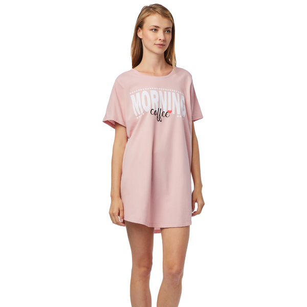 Νυχτικό Γυναικείο Καλοκαιρινό Minerva T-Shirt Dress 52133-371 Ροζ