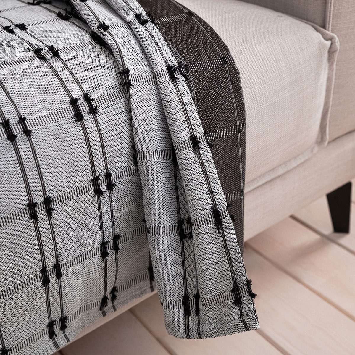 Ριχτάρι Πολυθρόνας (180X180) Gofis Home Celtic Black Coal 377 14 Λευκά Είδη Σαλονιού Ριχτάρια Καναπέ Spitishop