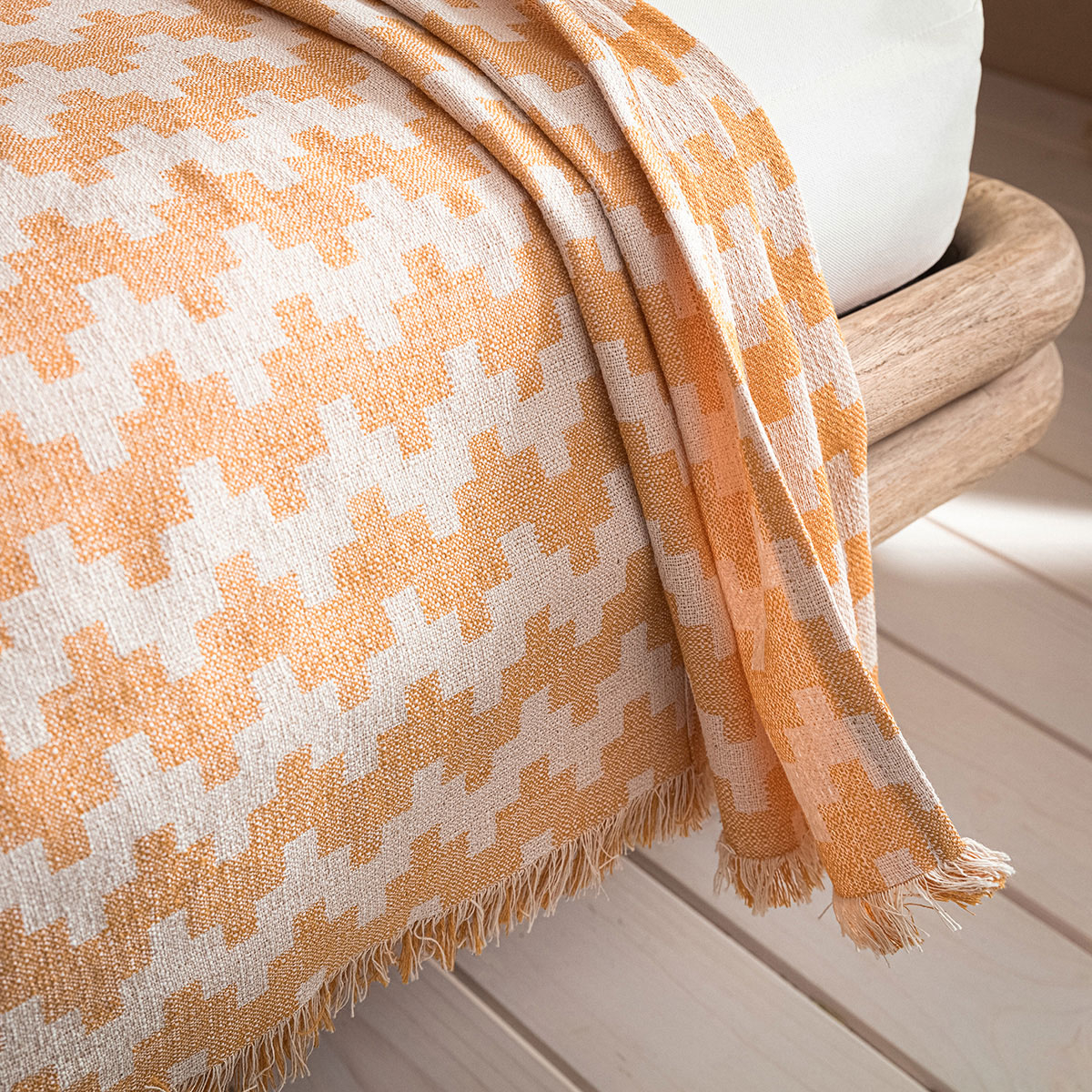 Ριχτάρι Καναπέ Τριθέσιου (180X310) Gofis Home Summer Waves Honey Brown 466 12 Λευκά Είδη Σαλονιού Ριχτάρια Spitishop