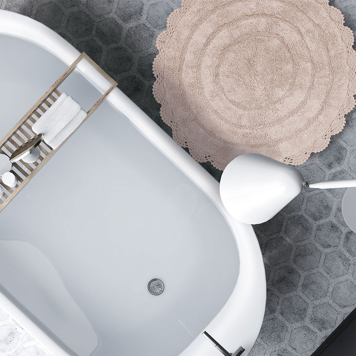 Πατάκι Μπάνιου (Φ60) Das Home Bathmats Colours 0634 Beige Μπάνιο Πατάκια Spitishop