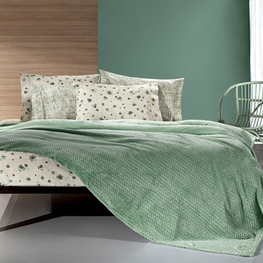 Κουβέρτα Fleece Υπέρδιπλη Guy Laroche Rombus Olive