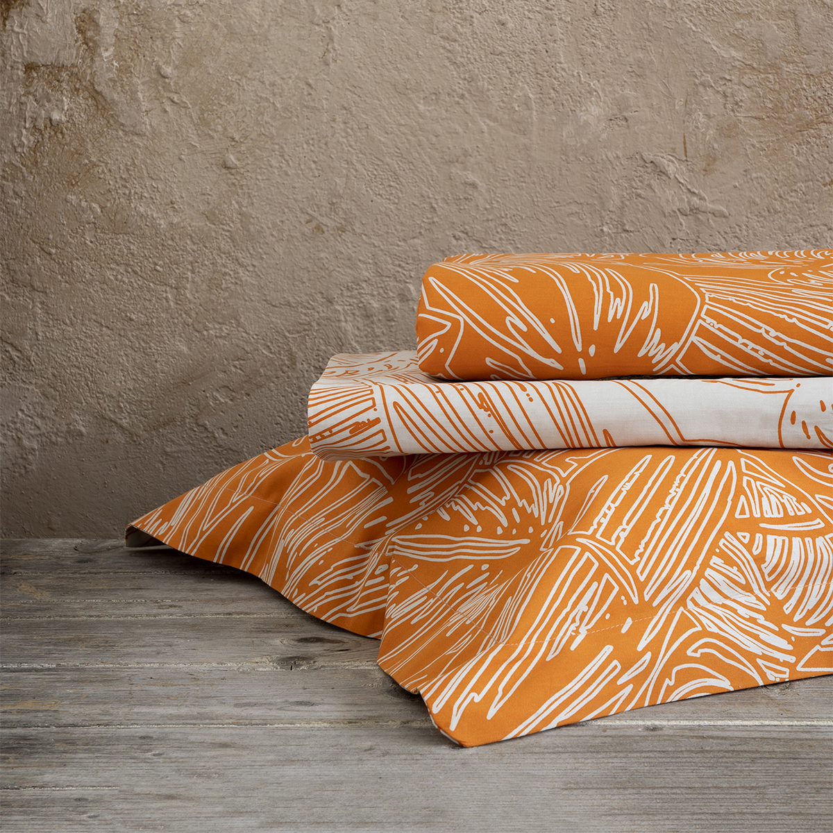 Σεντόνια Υπέρδιπλα (Σετ) Nima Bed Linen Arbust Deep Orange Χωρις Λαστιχο 240X270 Home Λευκά Είδη Κρεβατοκάμαρας Spitishop