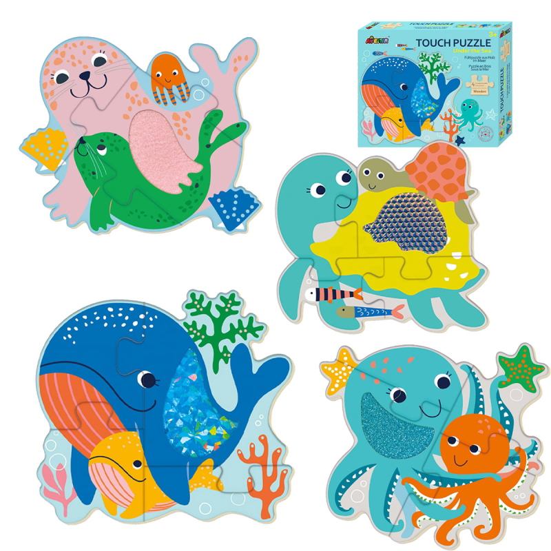 Σετ 4 Ξύλινα Παζλ Avenir Sea