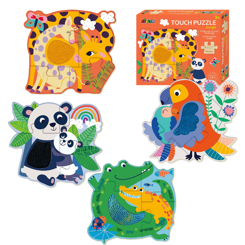 Σετ 4 Ξύλινα Παζλ Avenir Jungle