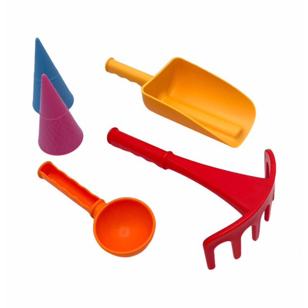 Κουβαδάκι + Φτυαράκια Παραλίας (Σετ 7τμχ) CompacToys Red