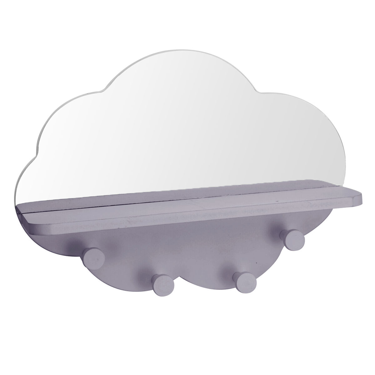 Καθρέφτης Τοίχου Με 4 Κρεμαστράκια (39x8.5x27) K-M Cloud Grey HZ1990160