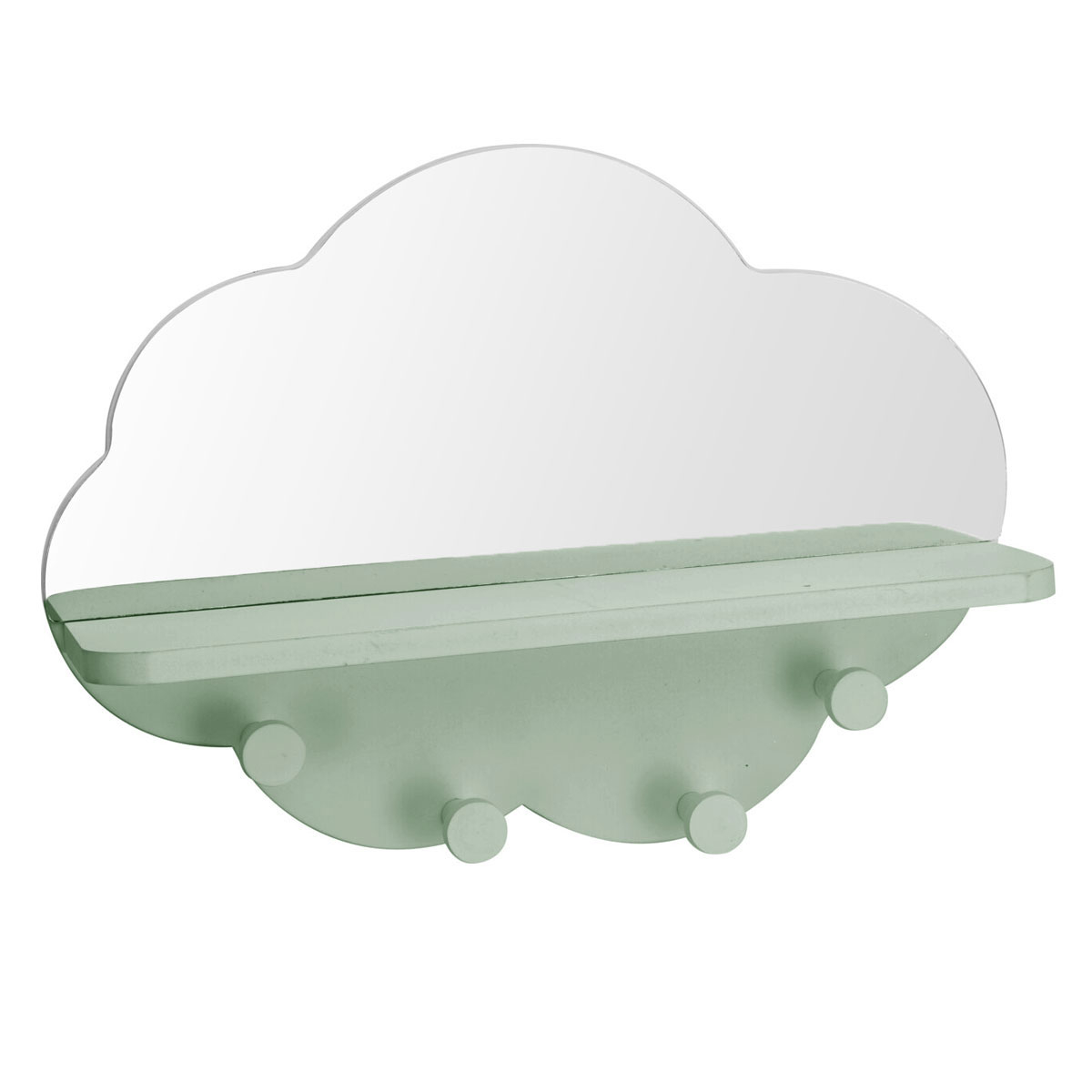 Καθρέφτης Τοίχου Με 4 Κρεμαστράκια (39x8.5x27) K-M Cloud Olive HZ1990160