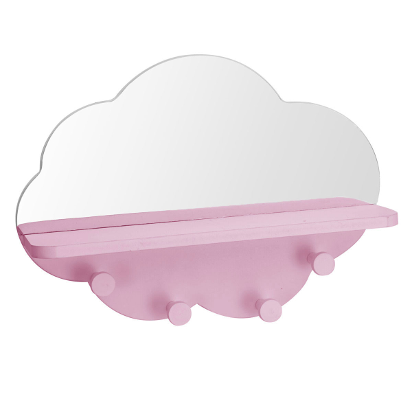 Διακοσμητικός Καθρέφτης Τοίχου Με Κρεμαστράκια (39x8.5x27) K-M Cloud Pink HZ1990160