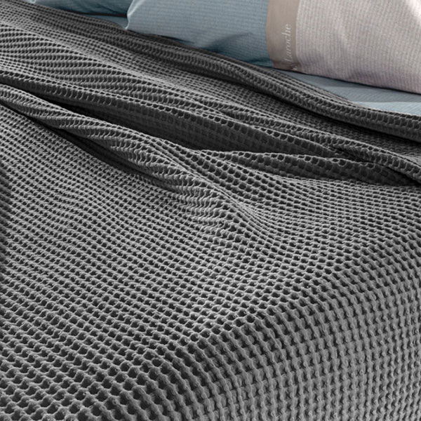 Κουβέρτα Πικέ Μονή (160X240) Guy Laroche Eternity Anthracite Home Λευκά Είδη Κρεβατοκάμαρας Κουβέρτες Μονές Spitishop