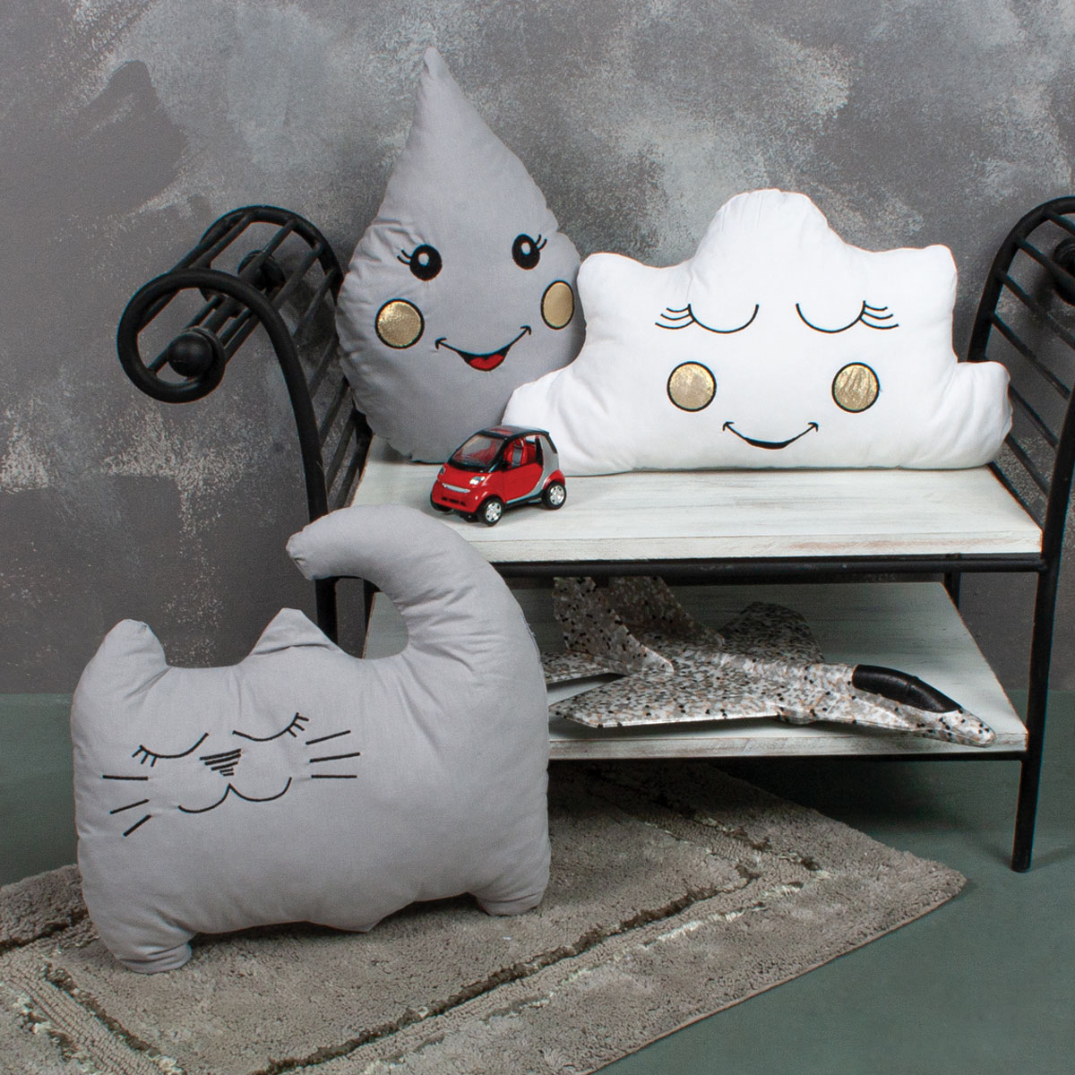 Διακοσμητικά Μαξιλάρια (Σετ 3τμχ) Sb Home Baby Deco Pillows Cat