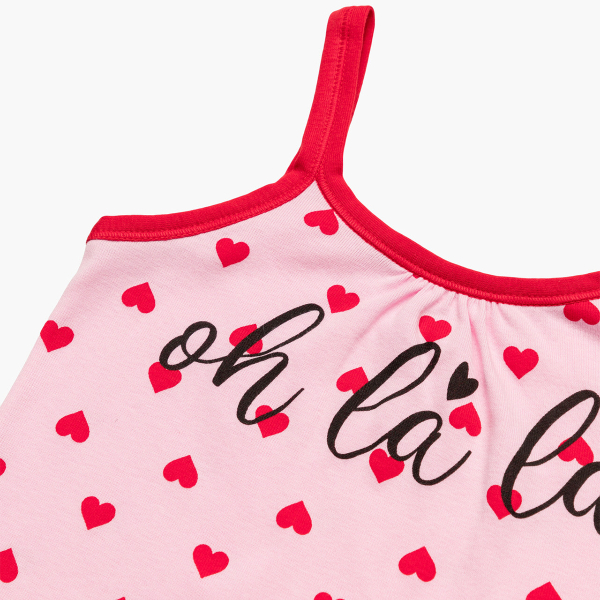 Πιτζάμα Παιδική Καλοκαιρινή Minervakia Oh La La 61965-128 Ροζ