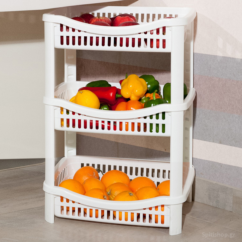 Μανάβης 3 Θέσεων (41x31.5x57) Viomes 183-01 Λευκό