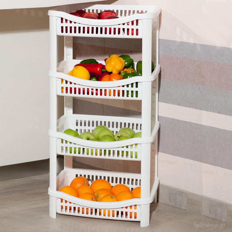 Μανάβης 4 Θέσεων (41x31.5x81) Viomes 184-01 Λευκό