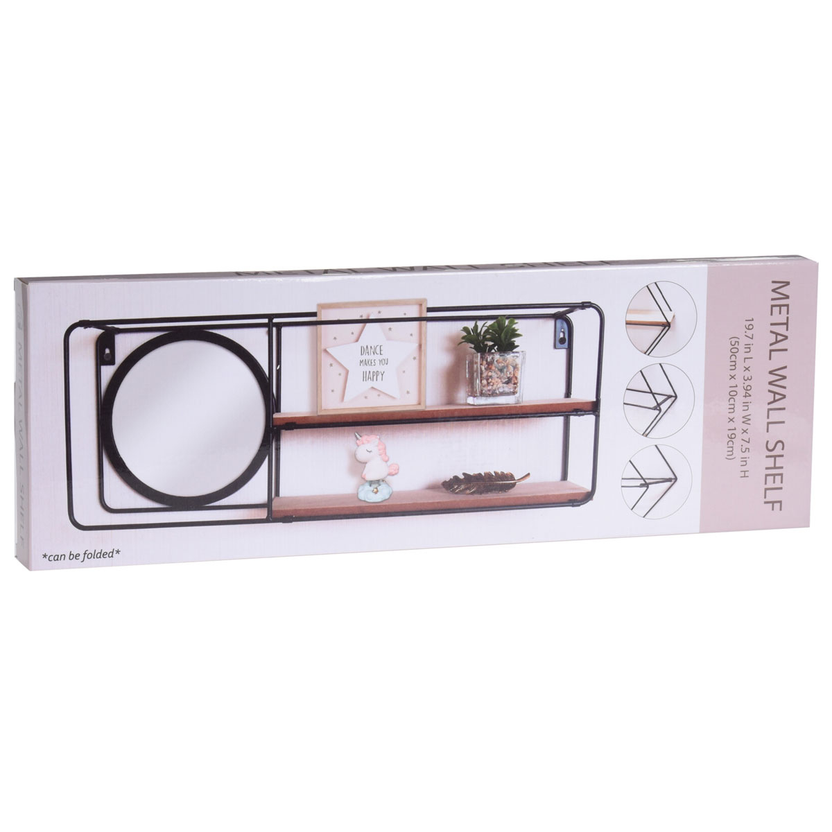 Ραφιέρα Τοίχου με Καθρέφτη (50X10X19) K-M Dd1400060 Home Οργάνωση & Αποθήκευση Ράφια Spitishop