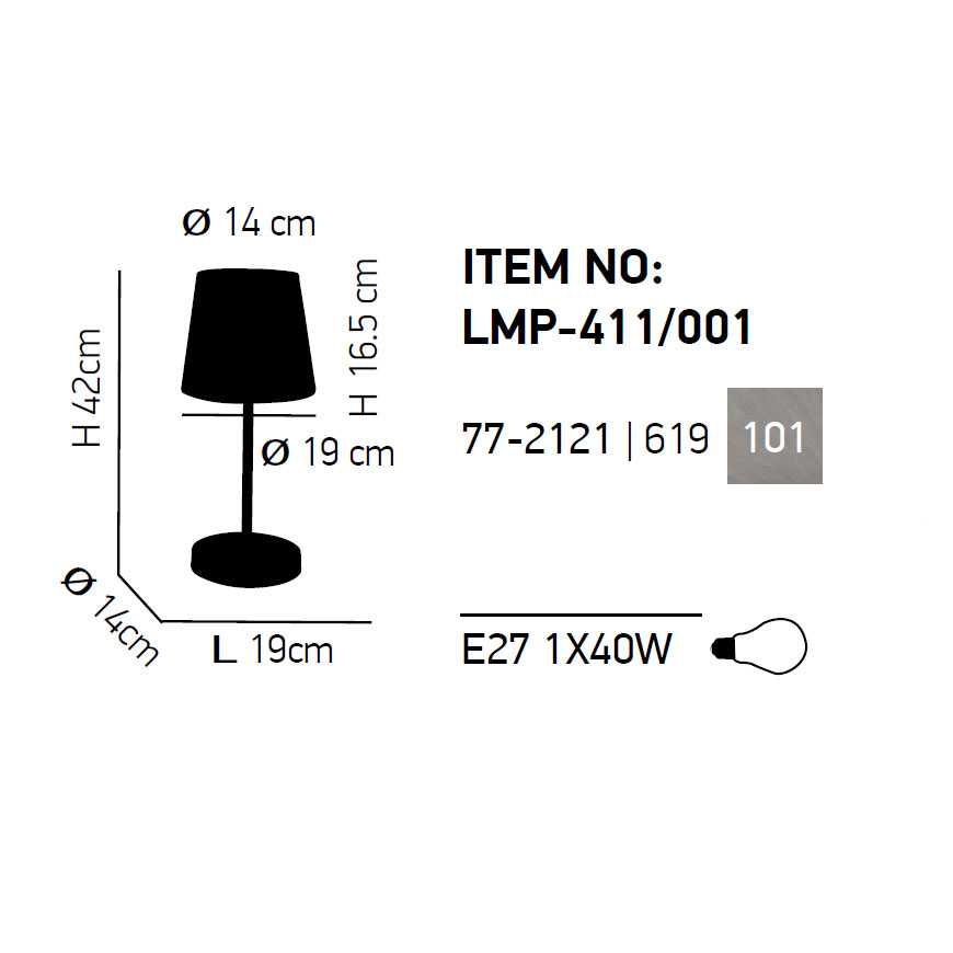 Πορτατίφ Homelighting Dora 77-2121 Chrome Home Φωτιστικά Επιτραπέζια Spitishop