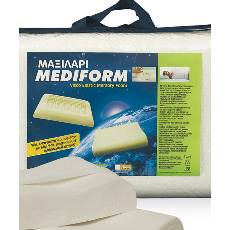 Μαξιλάρι Ύπνου Ανατομικό Σκληρό (50X70) Vesta Mediform Slow Memory Foam Home Λευκά Είδη Κρεβατοκάμαρας Μαξιλάρια Spitishop