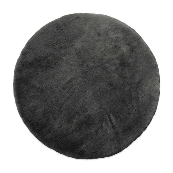 Γούνινο Στρογγυλό Χαλί (Φ160) New Plan Puffy FC7A Dark Grey