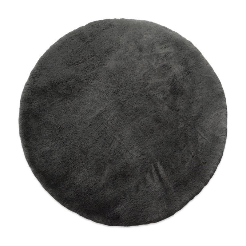 Γούνινο Στρογγυλό Χαλί (Φ160) New Plan Puffy FC7A Dark Grey