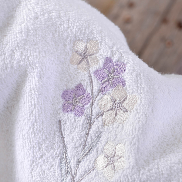 Πετσέτες Μπάνιου (Σετ 3τμχ) Rythmos Jolie White - Lilac 470gsm