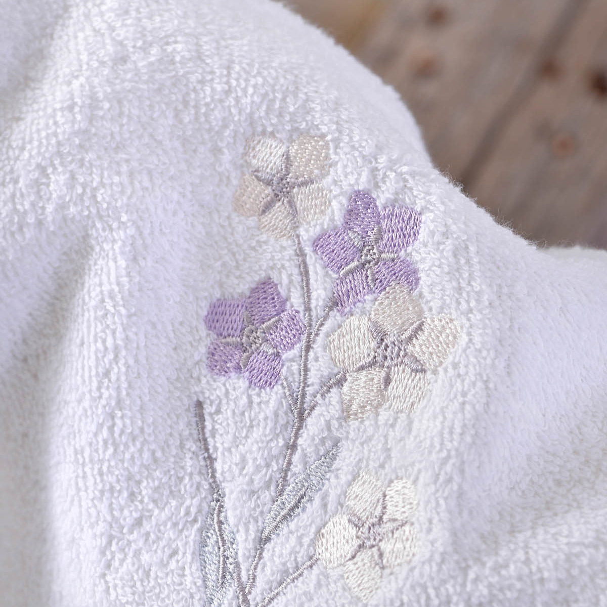 Πετσέτες Μπάνιου (Σετ 3Τμχ) Rythmos Jolie White - Lilac 470Gsm Home Λευκά Είδη Spitishop