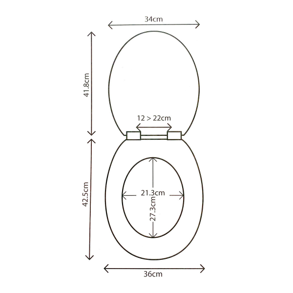 Καπάκι Λεκάνης (42.5x36) F-V Black Flora 174693A