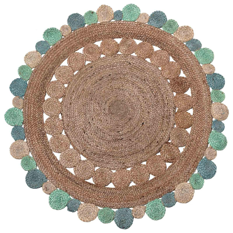 Στρογγυλό Χαλί Καλοκαιρινό (Φ120) Silk Fashion 1736 Light Blue