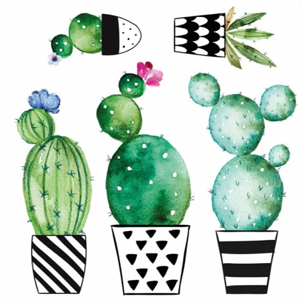 Αυτοκόλλητα Τοίχου Ango Watercolour Cactus 54114