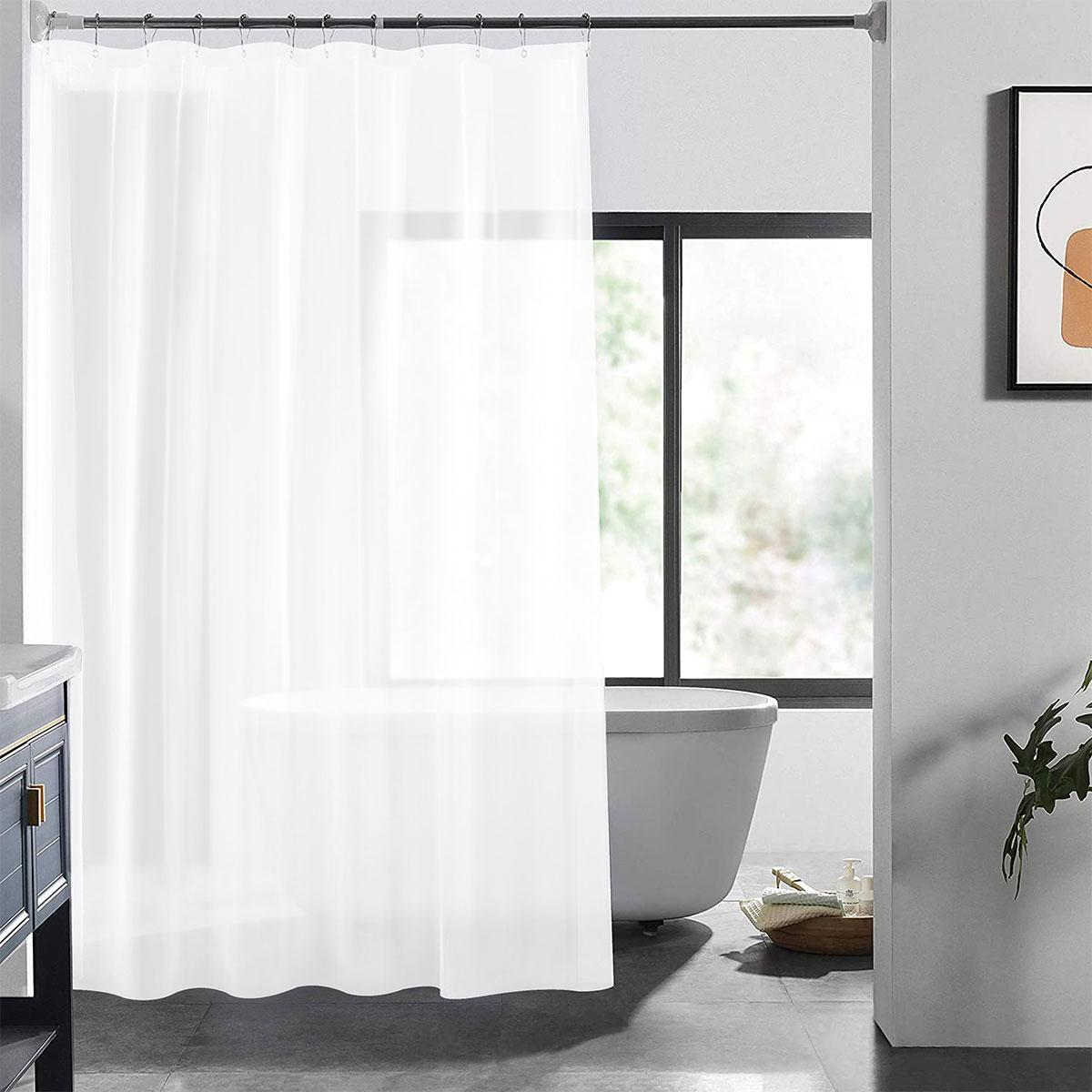 Κουρτίνα Μπάνιου Πλαστική (180×200) Estia Λευκό 02-11710 207796