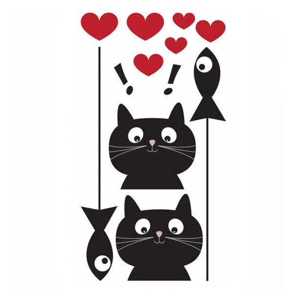 Αυτοκόλλητο Ψυγείου Ango Cat & Fish 59002