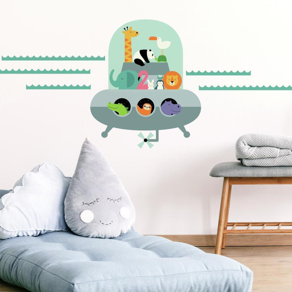 Παιδικό Αυτοκόλλητο Τοίχου RoomMates Ζωάκια-UFO RΜΚ4116