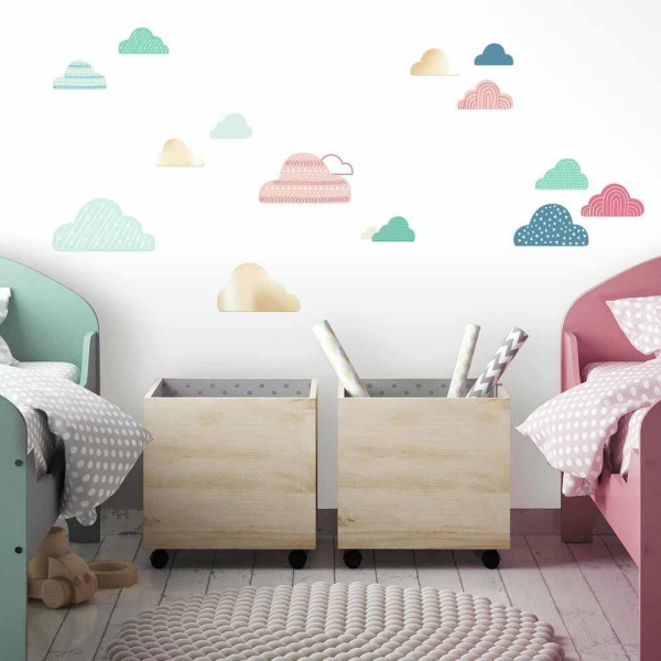 Παιδικά Αυτοκόλλητα Τοίχου RoomMates Σύννεφα Πολύχρωμα RΜΚ3615