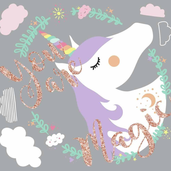 Παιδικό Αυτοκόλλητο Τοίχου RoomMates Μονόκερος RΜΚ3627