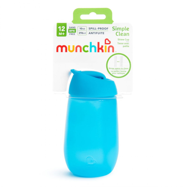 Παγούρι 296ml Με Καλαμάκι Munchkin Simple Clean Straw Cup Blue