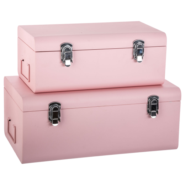 Βαλίτσες Αποθήκευσης (Σετ 2τμχ) A-S Metal Pink 127144A