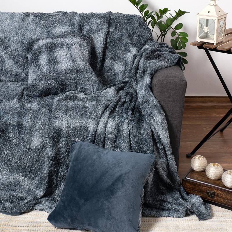 Ριχτάρι Καναπέ Διθέσιου Γούνινο (180x250) Silk Fashion Astrakan Grey