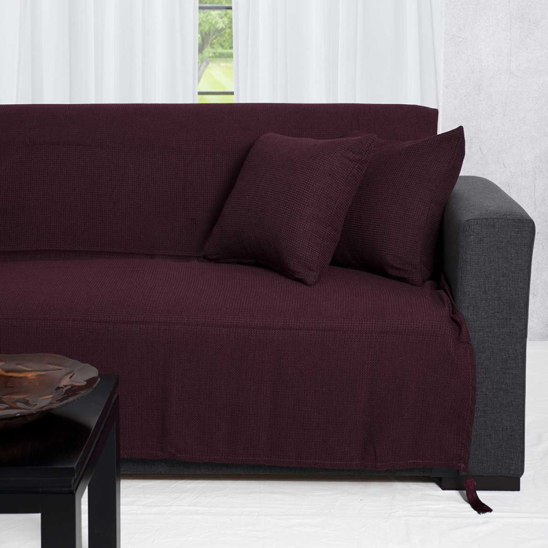 Ριχτάρι Πολυθρόνας (180x180) Silk Fashion 9925 Μελιτζανί