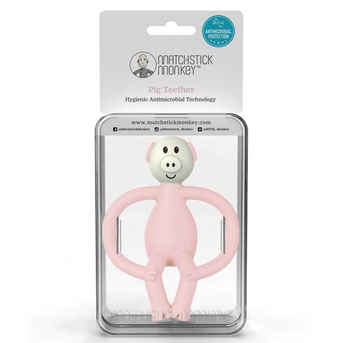 Μασητικό Matchstick Monkey Teether Pig Home Βρεφικά Μασητικά για Μωρά - Οδοντοφυία Spitishop