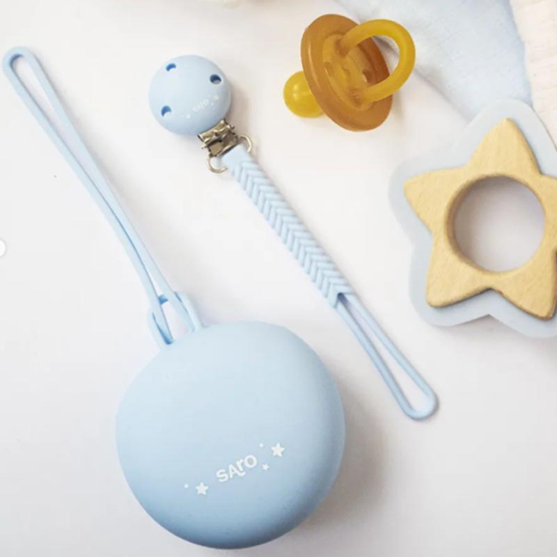 Κλιπ Πιπίλας Saro Braided Blue 14421 Home Βρεφικά Πιπίλες Spitishop