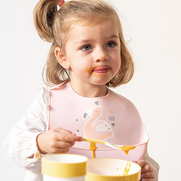 Σαλιάρα Σιλικόνης 6+ Μηνών (22.5x30) Saro Flamingo Pink 16613